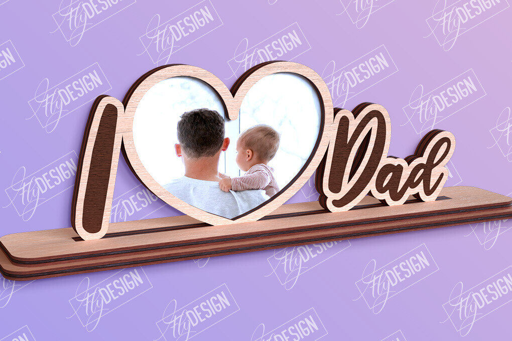 Intra απο ξύλο plywood 3mm-4mm πάχος - Κορνίζα για την Ημέρα του Πατέρα | Δώρο παππού Δίασταση 20x25 cm INTRAFABR-96212509