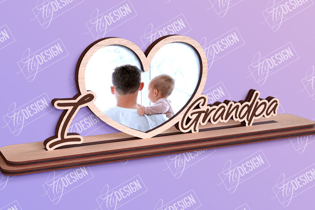 Intra απο ξύλο plywood 3mm-4mm πάχος - Κορνίζα για την Ημέρα του Πατέρα | Δώρο παππού Δίασταση 20x25 cm INTRAFABR-96212514