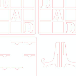 Intra απο ξύλο plywood 3mm-4mm πάχος -  κοπής με λέιζερ για κορνίζα για την ημέρα του πατέρα Δίασταση 20x25 cm INTRAFABR-118591916