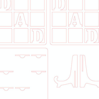 Intra απο ξύλο plywood 3mm-4mm πάχος - κοπής με λέιζερ για κορνίζα για την ημέρα του πατέρα Δίασταση 20x25 cm INTRAFABR-118591916 - Image 1