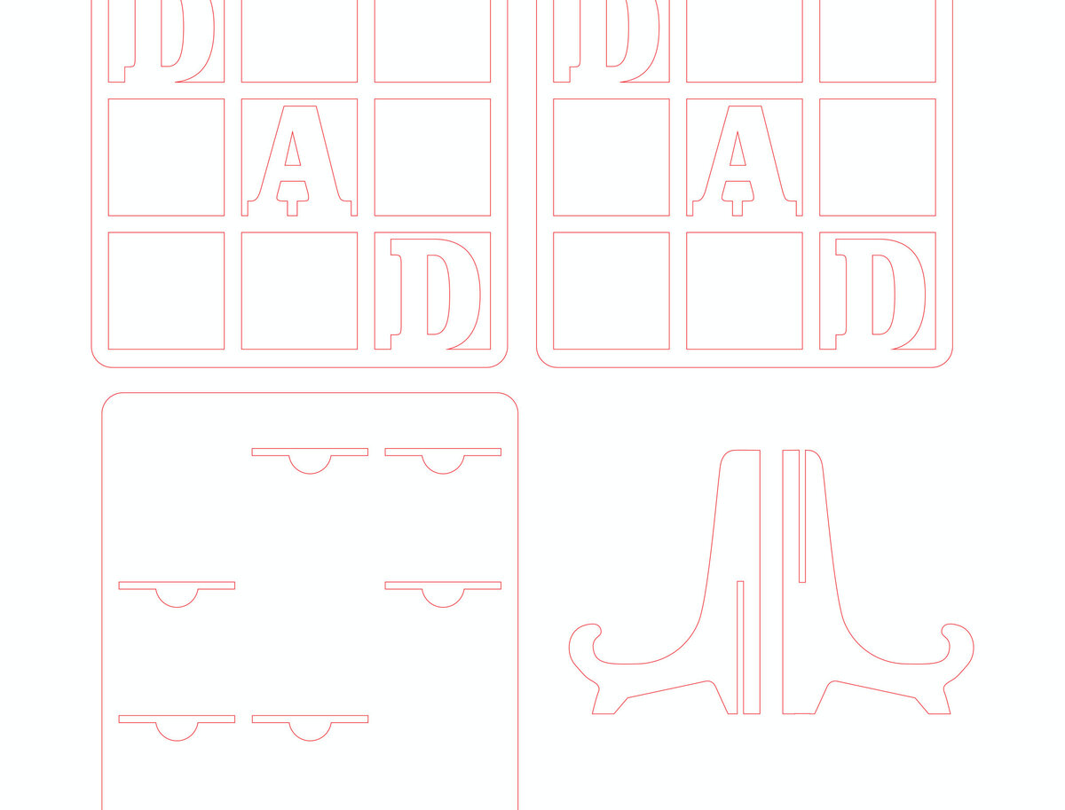 Intra απο ξύλο plywood 3mm-4mm πάχος -  κοπής με λέιζερ για κορνίζα για την ημέρα του πατέρα Δίασταση 20x25 cm INTRAFABR-118591916