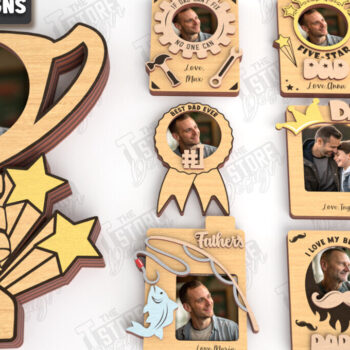 Intra απο ξύλο plywood 3mm-4mm πάχος - Πακέτο με μαγνήτη φωτογραφιών για την ημέρα του πατέρα | CNC Δίασταση 20x20 cm INTRAFABR-118890856 - Image 1