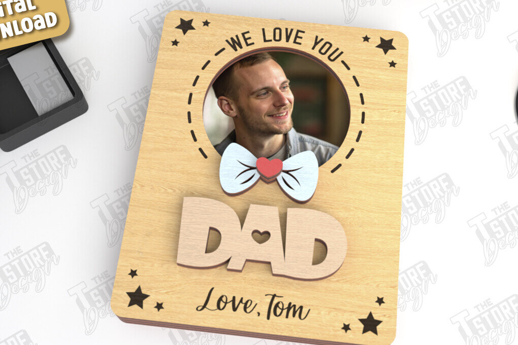 Intra απο ξύλο plywood 3mm-4mm πάχος - Μαγνήτης Φωτογραφίας για την Ημέρα του Πατέρα | Ιδέα δώρου Δίασταση 20x20 cm INTRAFABR-118890822