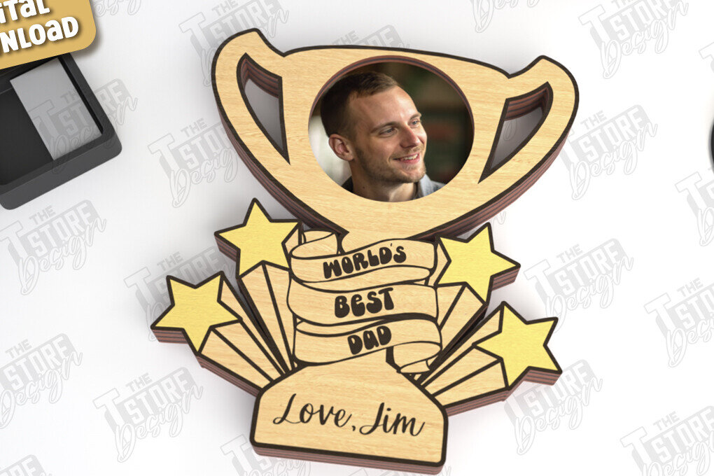 Intra απο ξύλο plywood 3mm-4mm πάχος - Μαγνήτης Φωτογραφίας για την Ημέρα του Πατέρα | Ιδέα δώρου Δίασταση 20x20 cm INTRAFABR-118752847