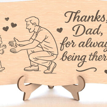 Intra απο ξύλο plywood 3mm-4mm πάχος - Πακέτο κοπής με λέιζερ για την ημέρα του πατέρα Δίασταση 6x6 cm INTRAFABR-121486806 - Image 3