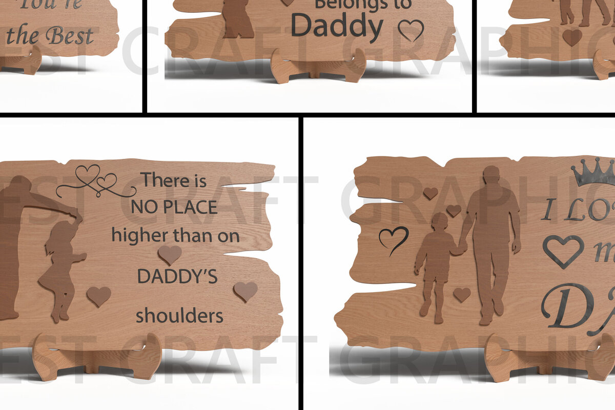 Intra απο ξύλο plywood 3mm-4mm πάχος - Απόσπασμα για την Ημέρα του Πατέρα Wood Signs  Δίασταση 20x20 cm INTRAFABR-122017138