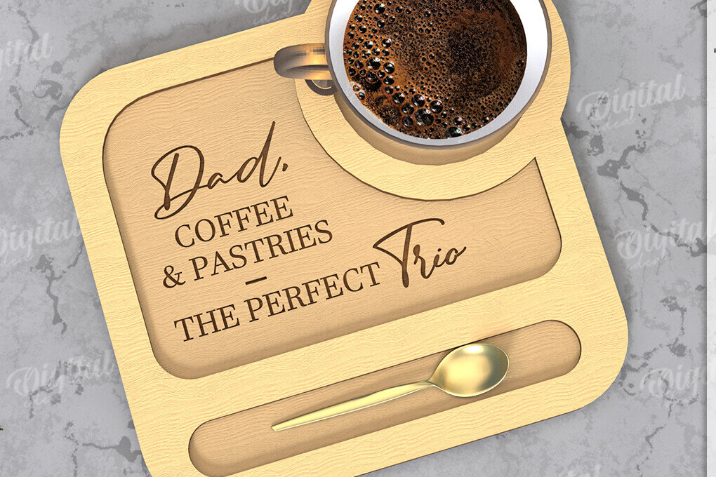 Intra απο ξύλο plywood 3mm-4mm πάχος - Δίσκος σερβιρίσματος για την Ημέρα του Πατέρα Δίασταση 30x20 cm INTRAFABR-119614146