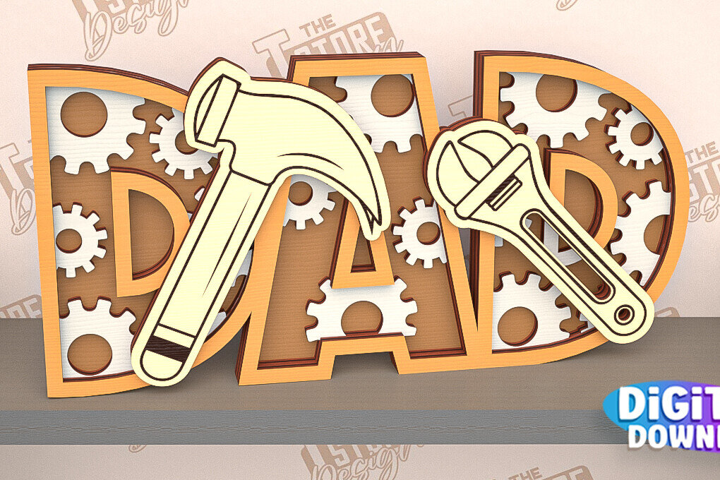 Intra απο ξύλο plywood 3mm-4mm πάχος - Πινακίδα ραφιού για τη γιορτή του πατέρα | τρισδιάστατη πινακίδα ραφιού Δίασταση 30x20 cm INTRAFABR-97099458