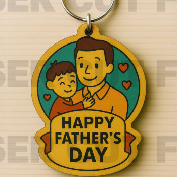 Intra απο ξύλο plywood 3mm-4mm πάχος - Μπρελόκ για τη γιορτή του πατέρα Δίασταση 4x4 cm INTRAFABR-122244818 - Image 1