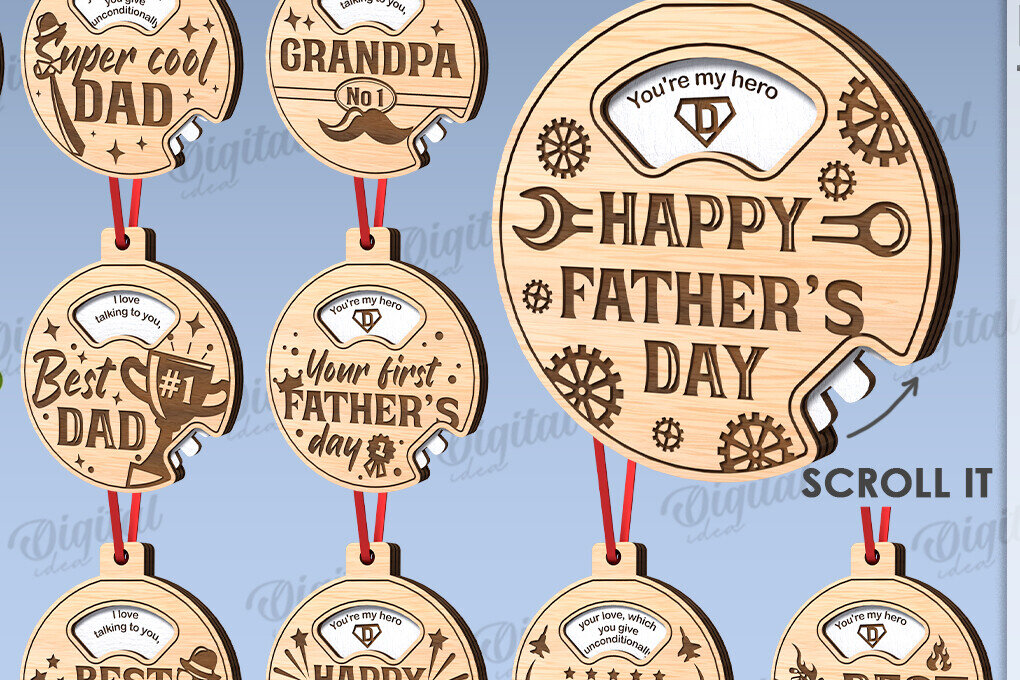 Intra απο ξύλο plywood 3mm-4mm πάχος - Πακέτο με στολίδια για την ημέρα του πατέρα Δίασταση 6x6 cm INTRAFABR-119261129