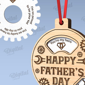 Intra απο ξύλο plywood 3mm-4mm πάχος - Πακέτο με στολίδια για την ημέρα του πατέρα Δίασταση 6x6 cm INTRAFABR-119261129 - Image 3