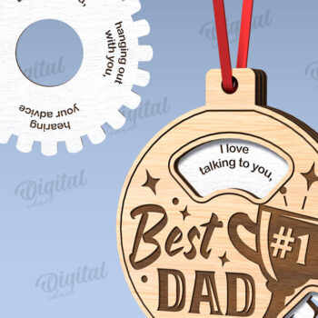 Intra απο ξύλο plywood 3mm-4mm πάχος - Πακέτο με στολίδια για την ημέρα του πατέρα Δίασταση 6x6 cm INTRAFABR-119261129 - Image 4