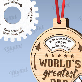 Intra απο ξύλο plywood 3mm-4mm πάχος - Πακέτο με στολίδια για την ημέρα του πατέρα Δίασταση 6x6 cm INTRAFABR-119261129 - Image 8