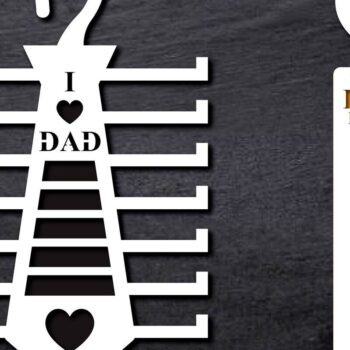 Intra απο ξύλο plywood 3mm-4mm πάχος - Πακέτο Κρεμάστρας 4  για την Ημέρα του Πατέρα Δίασταση 20x20 cm INTRAFABR-31012469 - Image 2