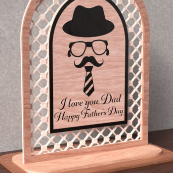 Intra απο ξύλο plywood 3mm-4mm πάχος - Πινακίδα με μουστάκι για τη γιορτή του πατέρα Δίασταση 4x4 cm INTRAFABR-122010834 - Image 3