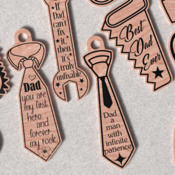 Intra απο ξύλο plywood 3mm-4mm πάχος - Keychain  για την Ημέρα του Πατέρα Δίασταση 4x4 cm INTRAFABR-121573223 - Image 2