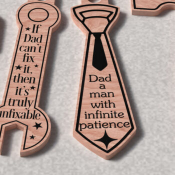 Intra απο ξύλο plywood 3mm-4mm πάχος - Πακέτο  μπρελόκ για τη γιορτή του πατέρα Δίασταση 4x4 cm INTRAFABR-121572804 - Image 1