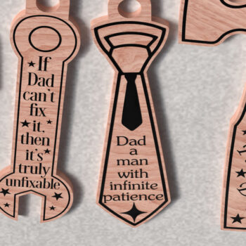 Intra απο ξύλο plywood 3mm-4mm πάχος - Πακέτο  μπρελόκ για τη γιορτή του πατέρα Δίασταση 4x4 cm INTRAFABR-121572804 - Image 3