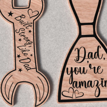 Intra απο ξύλο plywood 3mm-4mm πάχος - Keychain  για την Ημέρα του Πατέρα Δίασταση 4x4 cm INTRAFABR-121572843 - Image 2