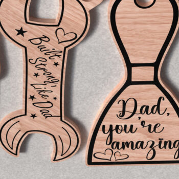 Intra απο ξύλο plywood 3mm-4mm πάχος - Keychain  για την Ημέρα του Πατέρα Δίασταση 4x4 cm INTRAFABR-121572843 - Image 3