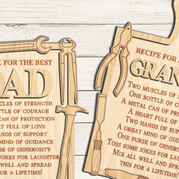 Intra απο ξύλο plywood 3mm-4mm πάχος - Διακόσμηση βάσης πινακίδας για την ημέρα του πατέρα Δίασταση 30x20 cm INTRAFABR-96161267 - Image 2