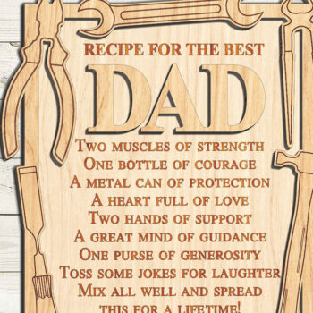 Intra απο ξύλο plywood 3mm-4mm πάχος - Διακόσμηση βάσης πινακίδας για την ημέρα του πατέρα Δίασταση 30x20 cm INTRAFABR-96161267 - Image 3