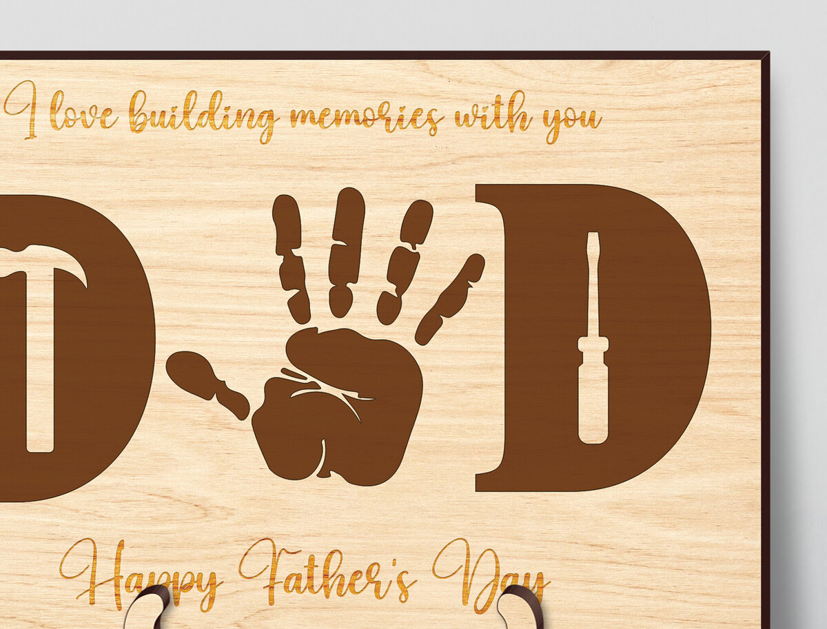 Intra απο ξύλο plywood 3mm-4mm πάχος - Εργαλεία για την Ημέρα Πατέρων Handprint  Δίασταση 30x20 cm INTRAFABR-98529226