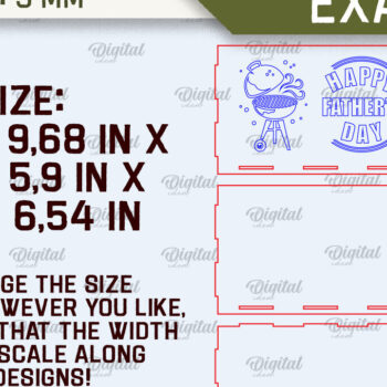 Intra απο ξύλο plywood 3mm-4mm πάχος - Πακέτο κοπής λέιζερ κουτιού λιχουδιών για τη γιορτή του πατέρα Δίασταση 30x20 cm INTRAFABR-96276422 - Image 2