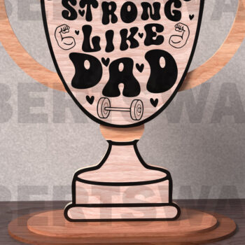 Intra απο ξύλο plywood 3mm-4mm πάχος - Πακέτο κοπής με λέιζερ Trophy για την Ημέρα του Πατέρα Δίασταση 20x20 cm INTRAFABR-122113477 - Image 7