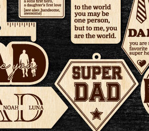 Intra απο ξύλο plywood 3mm-4mm πάχος - Ξύλινο μπρελόκ για τη γιορτή του πατέρα  Δίασταση 4x4 cm INTRAFABR-96591994