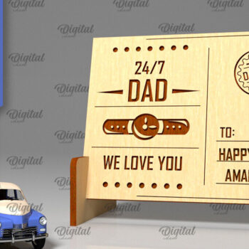 Intra απο ξύλο plywood 3mm-4mm πάχος - Κόψιμο με λέιζερ Ξύλινη Καρτ ποστάλ για την Ημέρα του Πατέρα Δίασταση 30x20 cm INTRAFABR-97081837 - Image 1