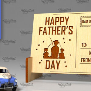 Intra απο ξύλο plywood 3mm-4mm πάχος - Κόψιμο με λέιζερ Ξύλινη Καρτ ποστάλ για την Ημέρα του Πατέρα Δίασταση 30x20 cm INTRAFABR-97081245