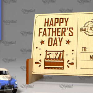 Intra απο ξύλο plywood 3mm-4mm πάχος - Κόψιμο με λέιζερ Ξύλινη Καρτ ποστάλ για την Ημέρα του Πατέρα Δίασταση 30x20 cm INTRAFABR-97081463