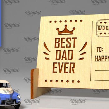 Intra απο ξύλο plywood 3mm-4mm πάχος - Πακέτο λέιζερ με ξύλινες καρτ ποστάλ για την ημέρα του πατέρα Δίασταση 30x20 cm INTRAFABR-97083401 - Image 2