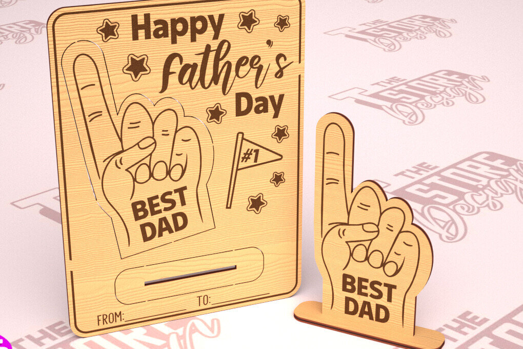 Intra απο ξύλο plywood 3mm-4mm πάχος - Ξύλινη κάρτα για τη γιορτή του πατέρα | Ευχετήρια κάρτα Δίασταση 10x15 cm INTRAFABR-97722483