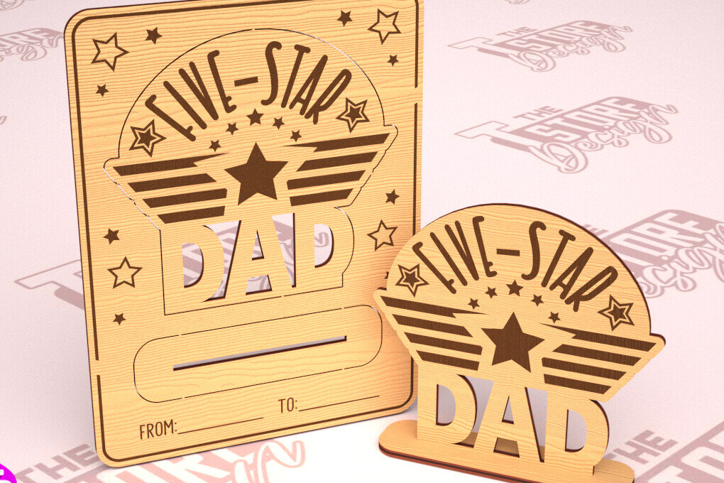 Intra απο ξύλο plywood 3mm-4mm πάχος - Ξύλινη κάρτα για τη γιορτή του πατέρα | Ευχετήρια κάρτα Δίασταση 10x15 cm INTRAFABR-97722513