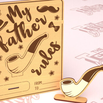 Intra απο ξύλο plywood 3mm-4mm πάχος - Ξύλινη κάρτα για τη γιορτή του πατέρα | Ευχετήρια κάρτα Δίασταση 10x15 cm INTRAFABR-97722525 - Image 1