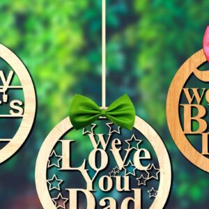 Intra απο ξύλο plywood 3mm-4mm πάχος - Ξύλινο ντεκόρ κρεμαστού για την ημέρα του πατέρα Δίασταση 20x20 cm INTRAFABR-31030097