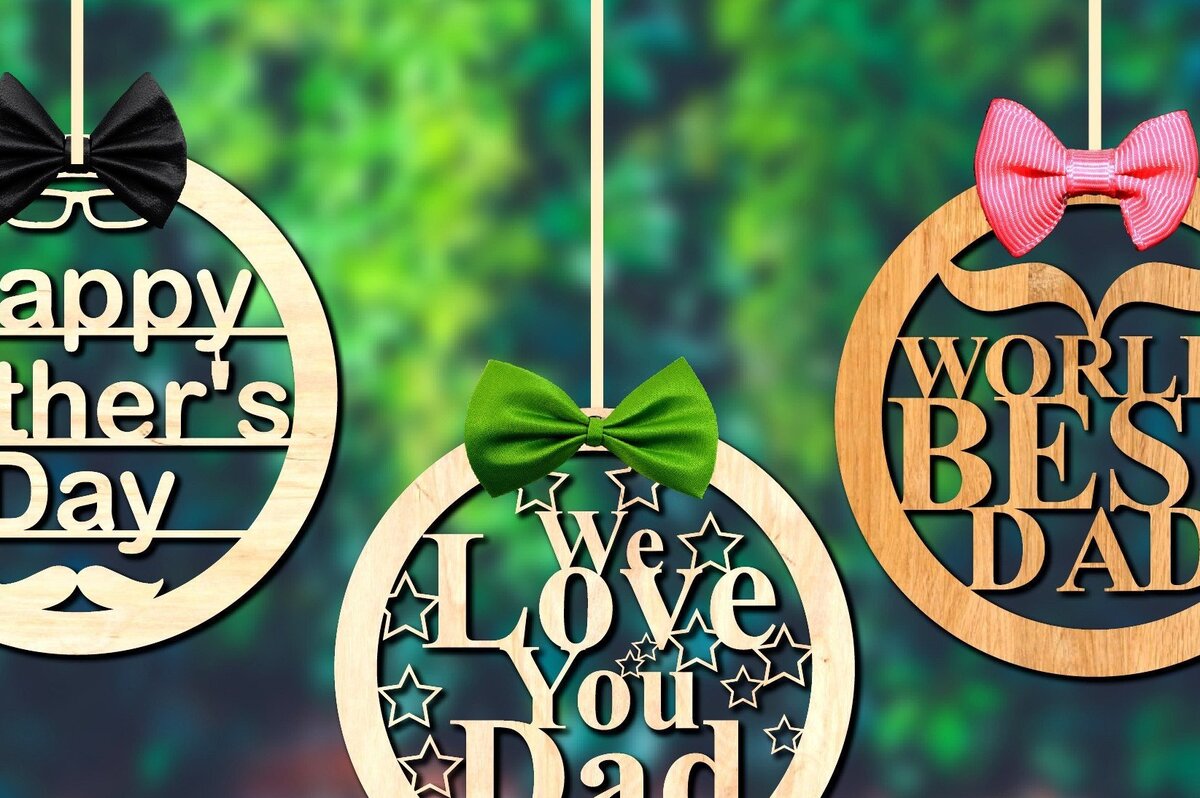 Intra απο ξύλο plywood 3mm-4mm πάχος - Ξύλινο ντεκόρ κρεμαστού για την ημέρα του πατέρα Δίασταση 20x20 cm INTRAFABR-31030097