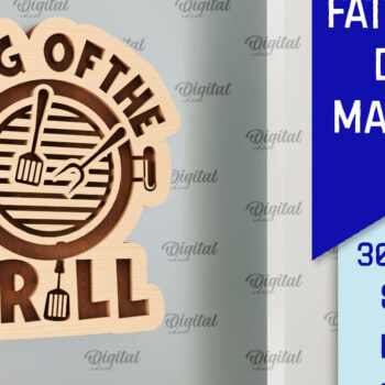 Intra απο ξύλο plywood 3mm-4mm πάχος - Ξύλινη κοπή με μαγνήτη με λέιζερ για τη γιορτή του πατέρα Δίασταση 30x20 cm INTRAFABR-97654484 - Image 1