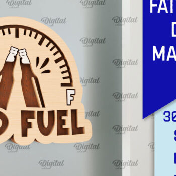 Intra απο ξύλο plywood 3mm-4mm πάχος - Ξύλινη κοπή με μαγνήτη με λέιζερ για τη γιορτή του πατέρα Δίασταση 30x20 cm INTRAFABR-97654538 - Image 1