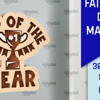 Intra απο ξύλο plywood 3mm-4mm πάχος - Ξύλινη κοπή με μαγνήτη με λέιζερ για τη γιορτή του πατέρα Δίασταση 30x20 cm INTRAFABR-97654615 - Image 1