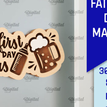 Intra απο ξύλο plywood 3mm-4mm πάχος - Ξύλινη κοπή με μαγνήτη με λέιζερ για τη γιορτή του πατέρα Δίασταση 30x20 cm INTRAFABR-97654365 - Image 1