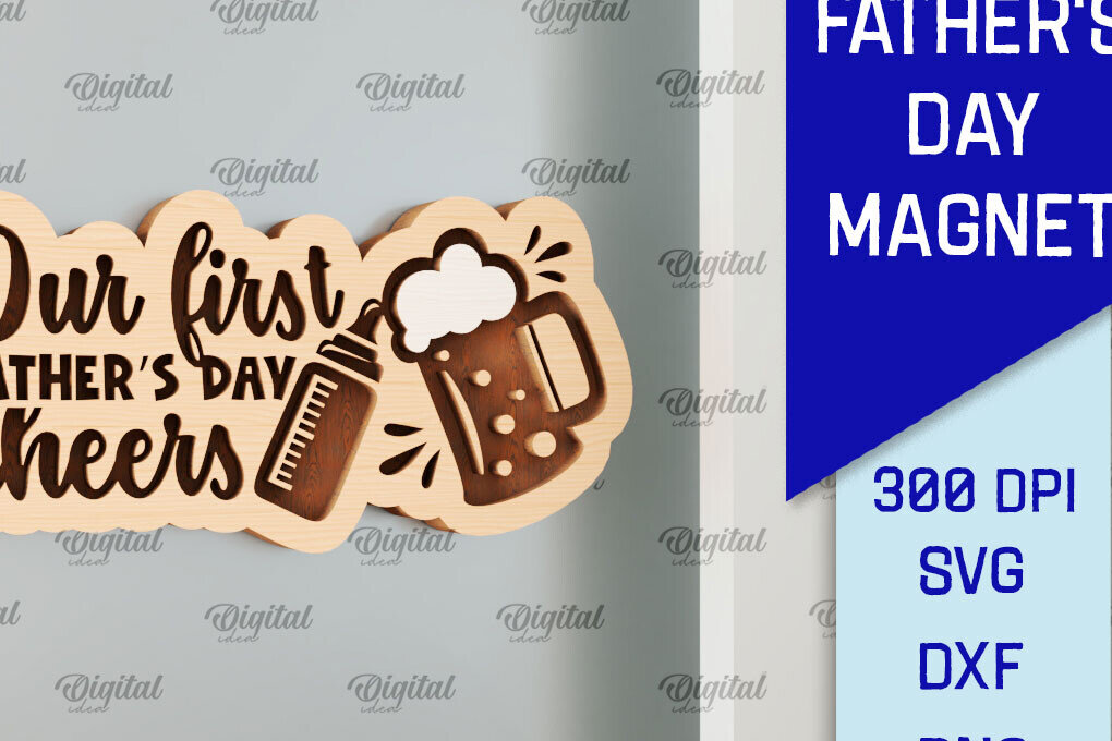 Intra απο ξύλο plywood 3mm-4mm πάχος - Ξύλινη κοπή με μαγνήτη με λέιζερ για τη γιορτή του πατέρα Δίασταση 30x20 cm INTRAFABR-97654365