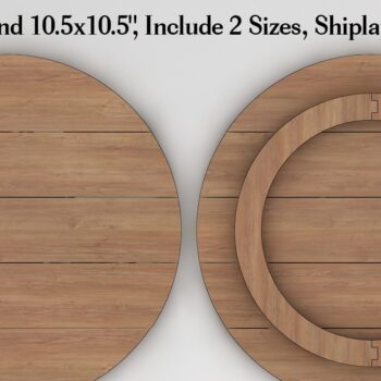 Intra απο ξύλο plywood 3mm-4mm πάχος - Faux Shiplap Round  18 ιντσών και 10 ιντσών Δίασταση 30x20 cm INTRAFABR-38542926 - Image 1