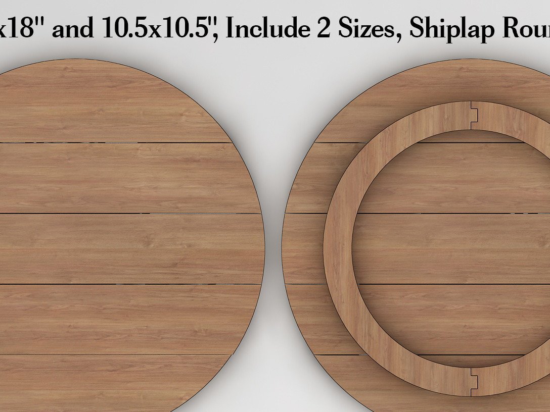 Intra απο ξύλο plywood 3mm-4mm πάχος - Faux Shiplap Round  18 ιντσών και 10 ιντσών Δίασταση 30x20 cm INTRAFABR-38542926