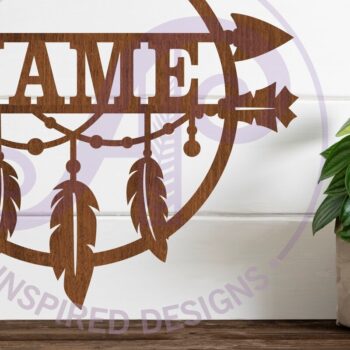 Intra απο ξύλο plywood 3mm-4mm πάχος - Σημάδι ονόματος φτερού και βέλους  Laser Δίασταση 30x20 cm INTRAFABR-86191979 - Image 2