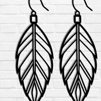 Intra απο ξύλο plywood 3mm-4mm πάχος - Σκουλαρίκι με φτερά Laser Cut  Δίασταση 3x3 cm INTRAFABR-117534675 - Image 1