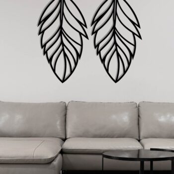 Intra απο ξύλο plywood 3mm-4mm πάχος - Σκουλαρίκι με πούπουλα Μεταλλική τέχνη τοίχου με λέιζερ Δίασταση 3x3 cm INTRAFABR-117533650 - Image 3