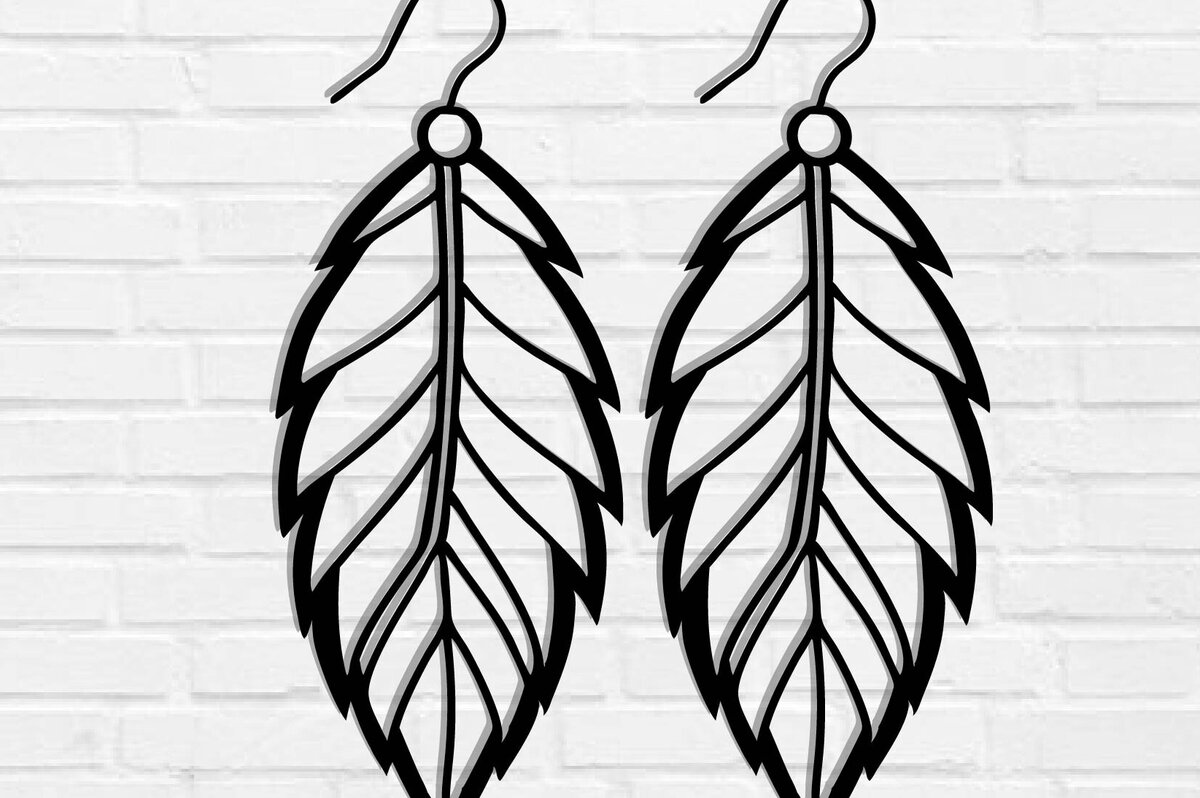 Intra απο ξύλο plywood 3mm-4mm πάχος - Σκουλαρίκι με πούπουλα Μεταλλική τέχνη τοίχου με λέιζερ Δίασταση 3x3 cm INTRAFABR-117534098